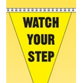60' String Stock Safety Slogan Pennants - Watch Your Step